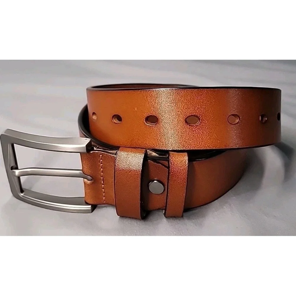 Wolfant Full Grain Solid Italian Leather Belt - Tan - 30